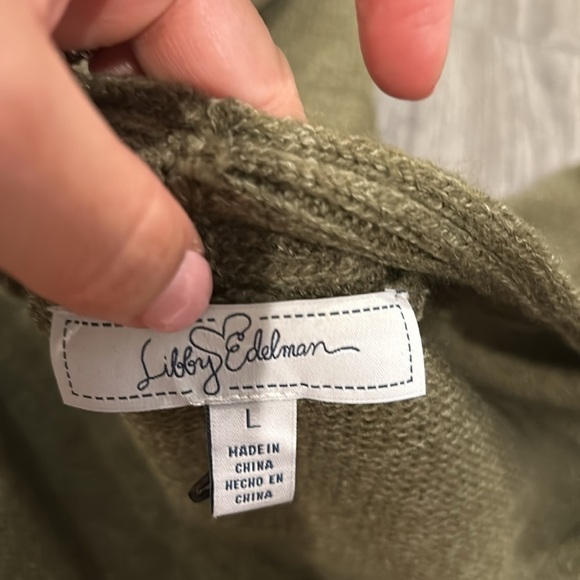 NWOT Libby Edelman Army Green Cardigan Size Large - Picture 7 of 8